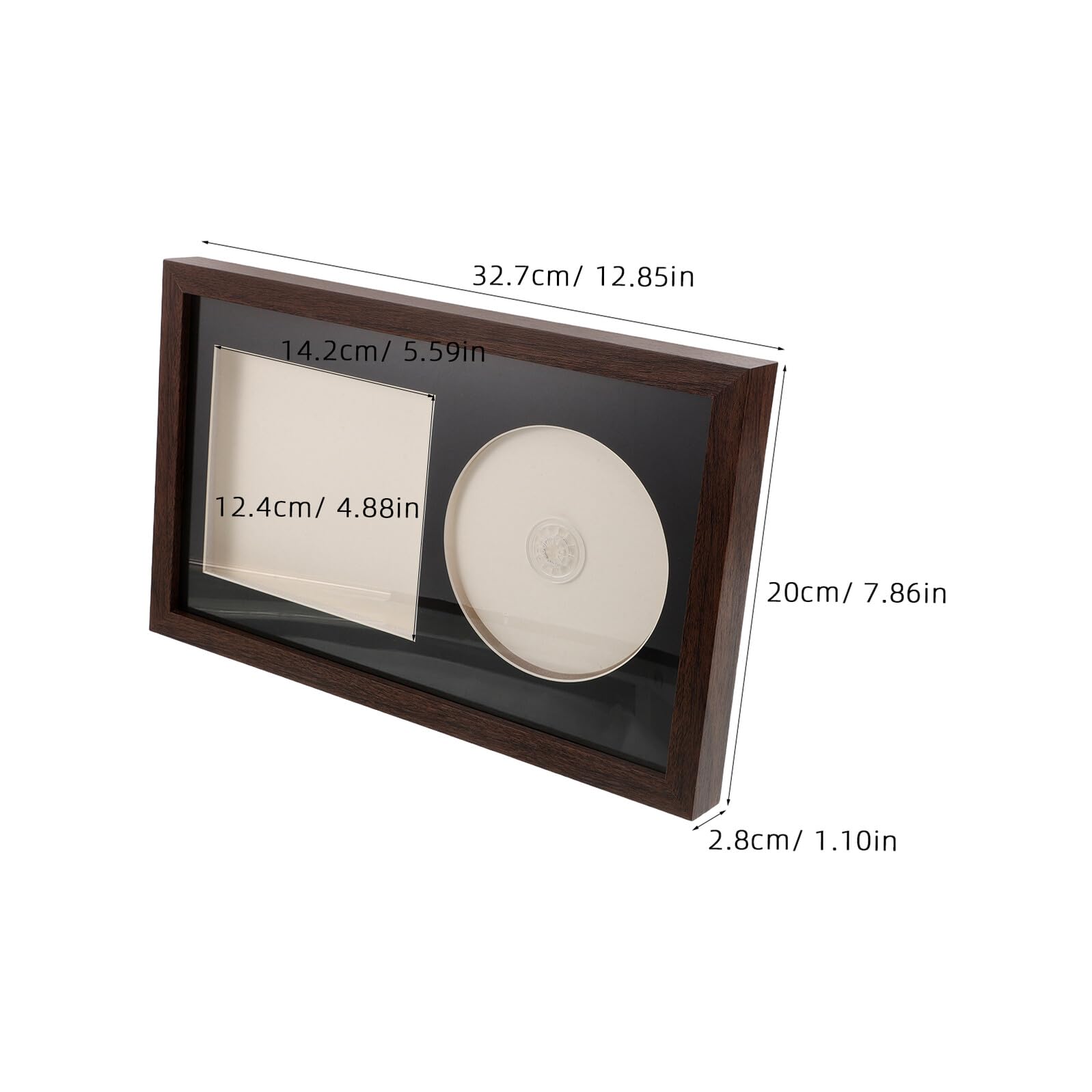 Cornice Espositore Per Album Musicali in Legno Marrone Scuro Supporto Porta Dischi E Cd Da Parete E Scrivania 3D Organizer Per Collezione Vinili