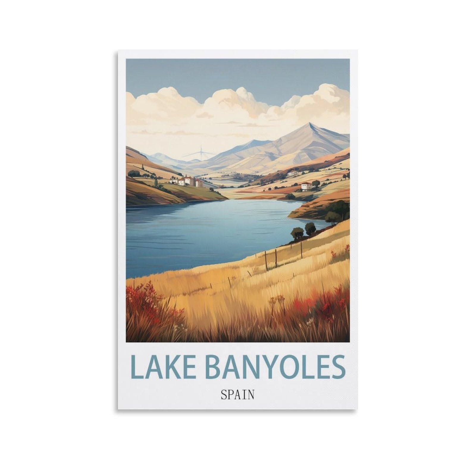 EZMLFA 5D Diamond Art Kits Adults,Lake Banyoles Spain,DIY Cross Stitch Crystal Rhinestone Embroidery Pictures Craft for Home Wall Deco 50x60cm