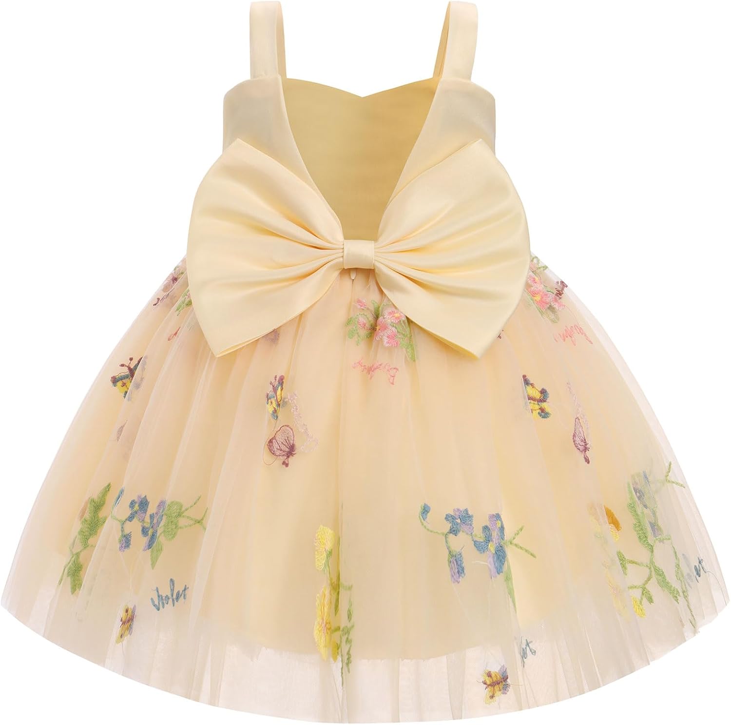 OBEEII 幼児 フラワーガールドレス ウェディング用 フローラル刺繍 チュール プリンセスドレス ガールズ 誕生日 ページェント