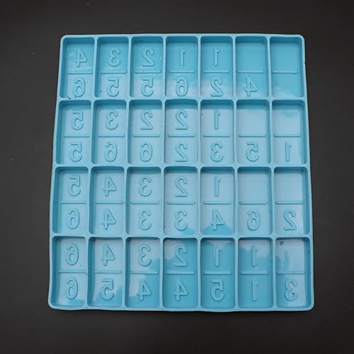 Miniatura 3 de Cicitop Moldes de resina epoxi de silicona para joyas de dominó digitales, juguetes de juego de dominó, molde de resina epoxi, molde de silicona