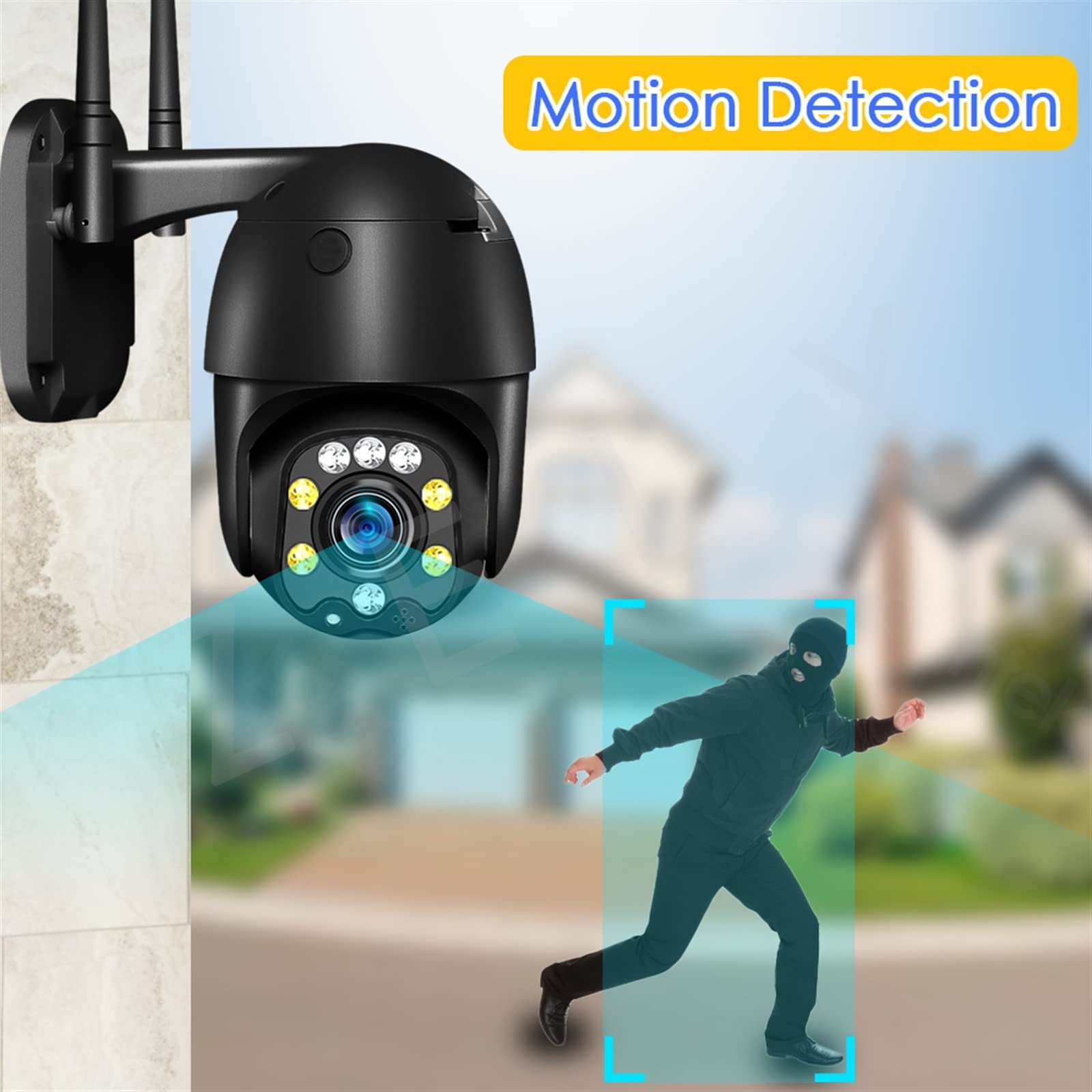 Telecamera Wifi Esterno, 4G SIM Card CCTV IP Camera Outdoor 5MP Videosorveglianza PTZ Telecamera di sicurezza Visione notturna a colori Smart Home Zoom ottico 5X ,Sicurezza, Antifurto(WiFi Version 5X