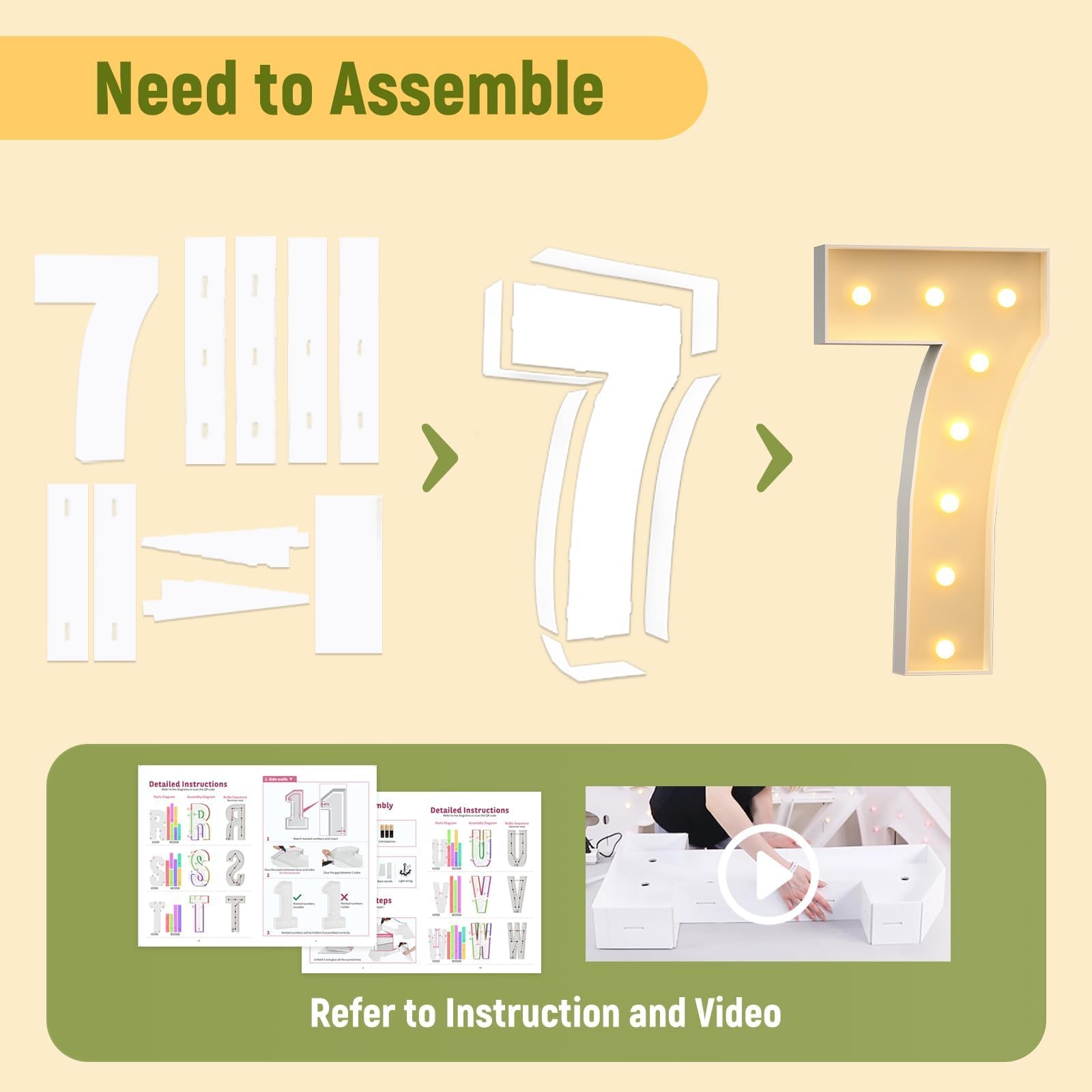 Snapklik.com : 3FT Marquee Numbers 7 For 7th 17th Birthday Decorations ...