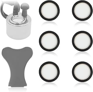 Aimfact Transducer Discs Kit,Dimplex Optimyst Spares include 6 Pcs Electric Wall Fire Heater Glass Opti-myst Replacement Transducer Disks with 1Pcs Removel Cap Tool Stove Parts Spares Electric Discs
