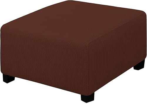 Miniatura 22 de Easy-Going Funda Elástica para Otomana Longitud 20-30 pulgadas Taburete de Almacenamiento Plegable Protector de Muebles Funda Rectangular Suave con