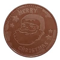 Vista 2 de Sweetzo - Monedas de chocolate con leche de alta calidad, envueltas individualmente con cara de Papá Noel, paquete de 3, 4.5 pulgadas