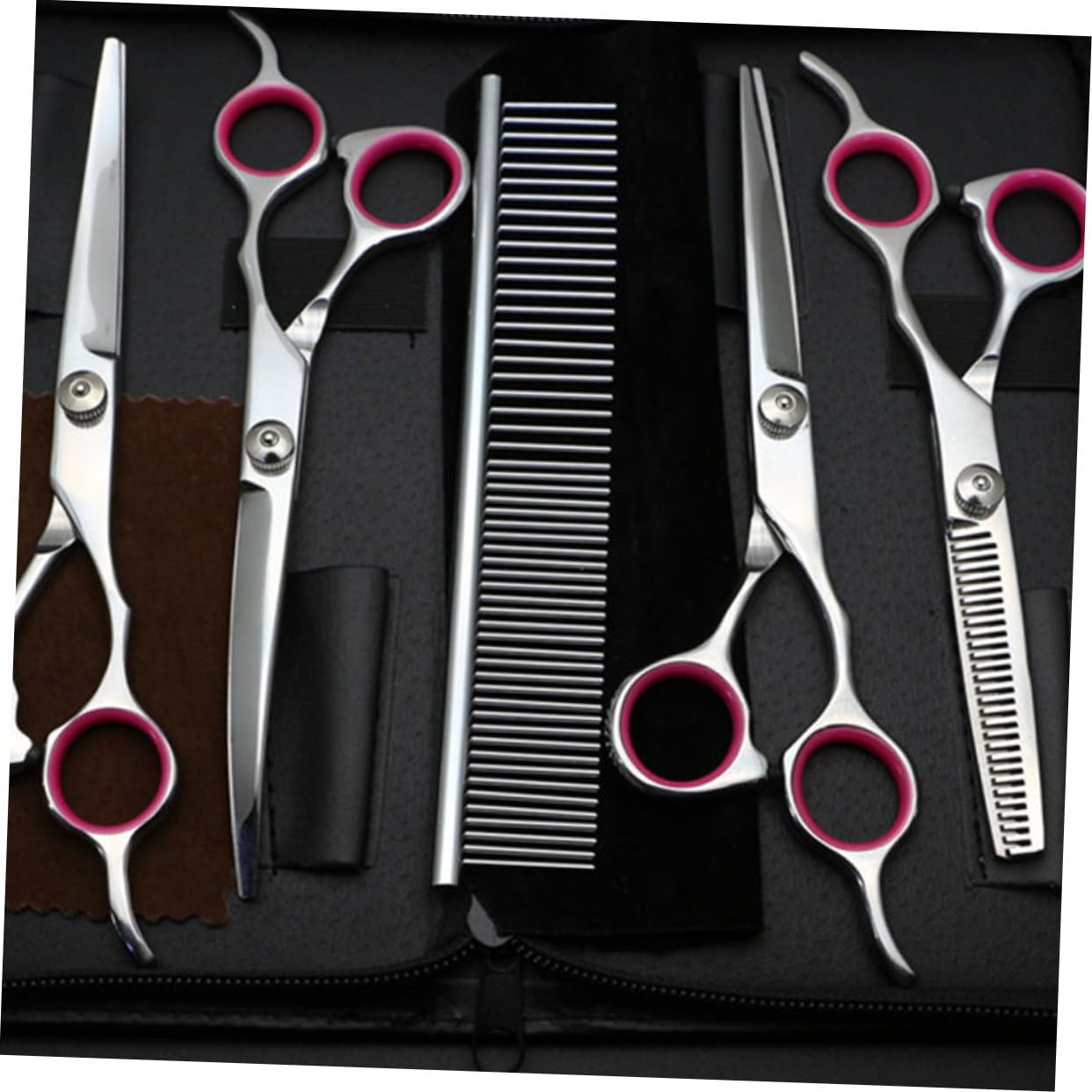 BESPORTBLE Pet Hair Grooming Scissors Set 7 Professional Scissors Comb Kit for Dog Cat Pet Grooming Tools