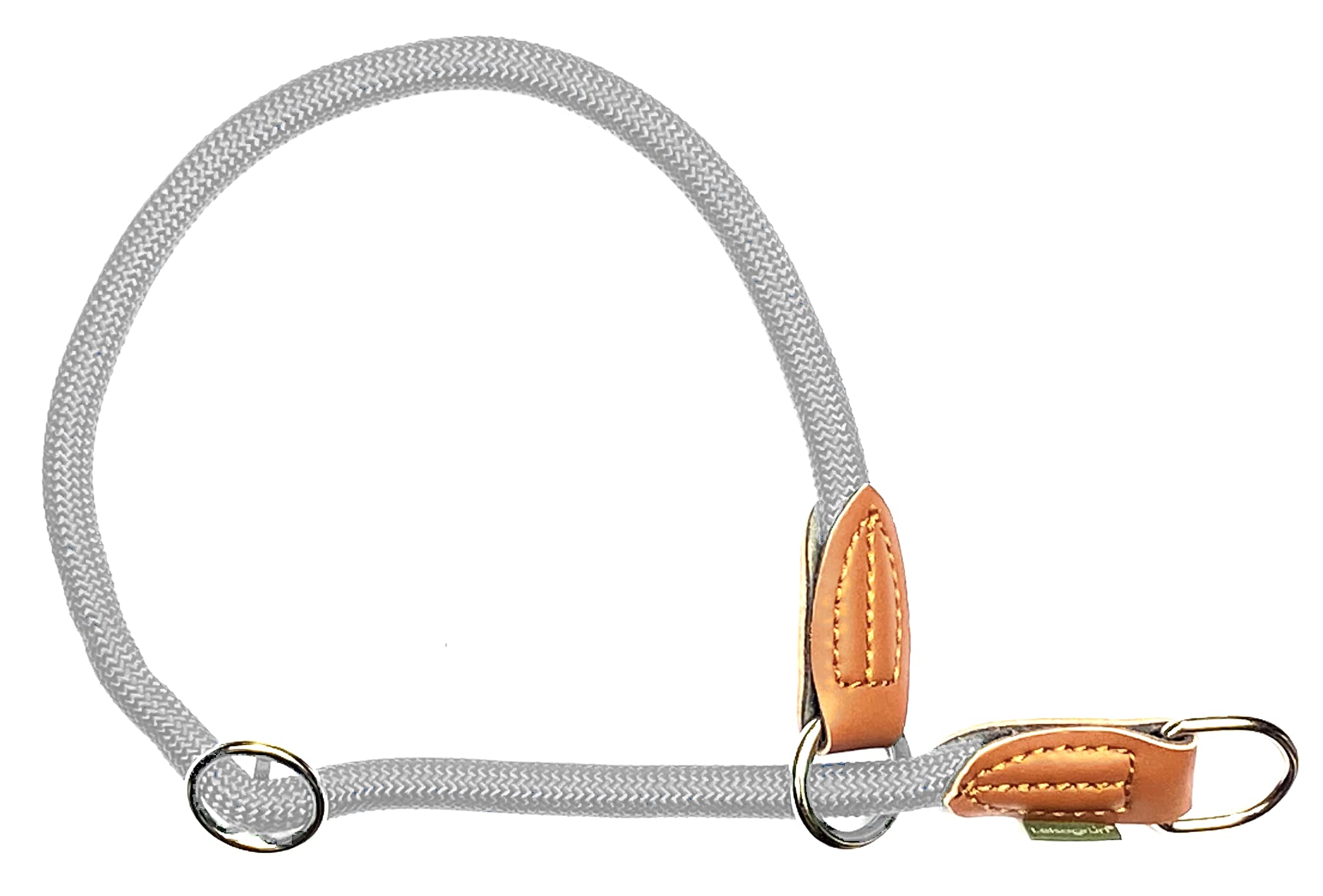 Leisegrün Hundehalsband Paracord verstellbar | Halsband für Hunde aus Nylon | Modell Devon | Hellgrau | Größe: M