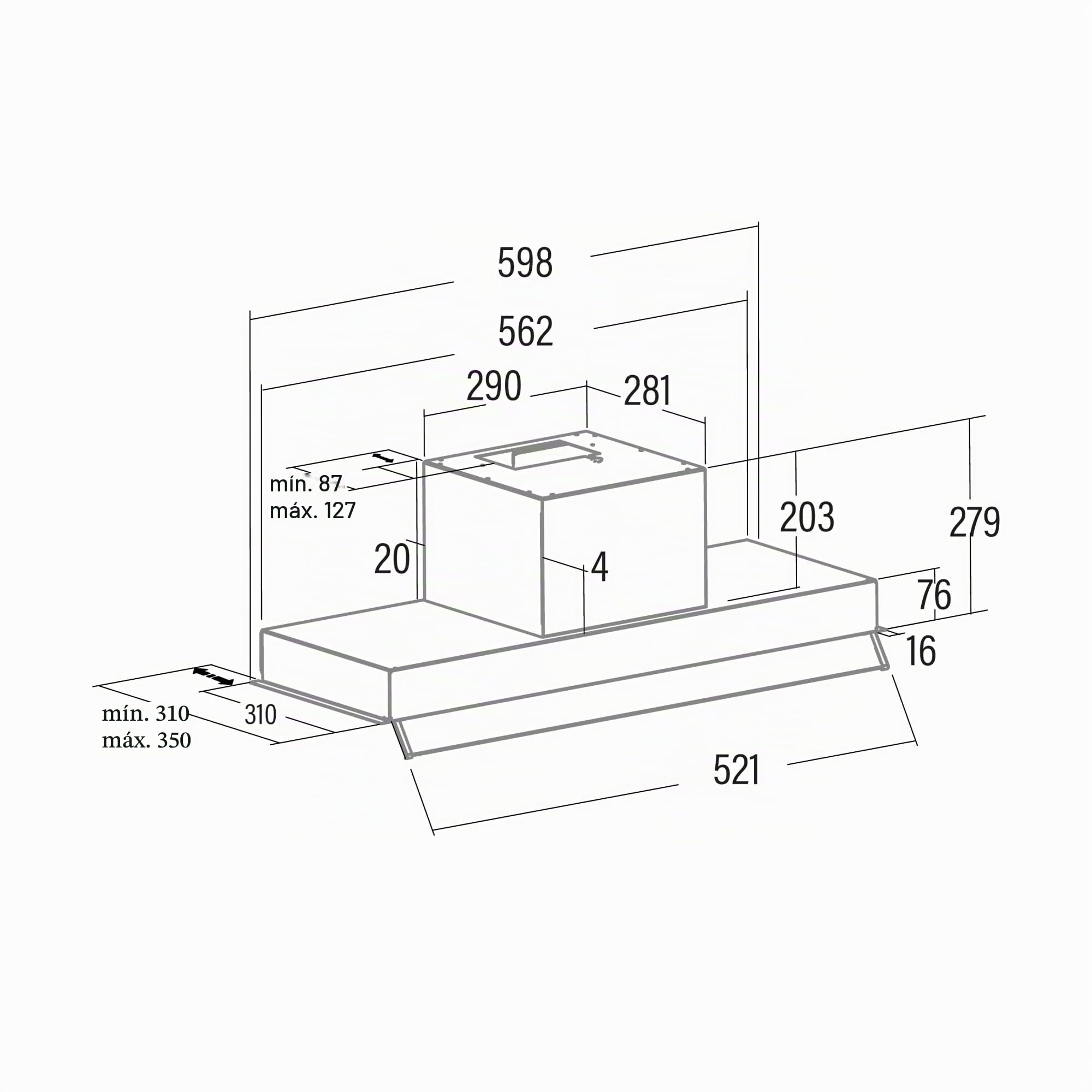 Cata Armonia 60 X/b Telescopic Hood One Size