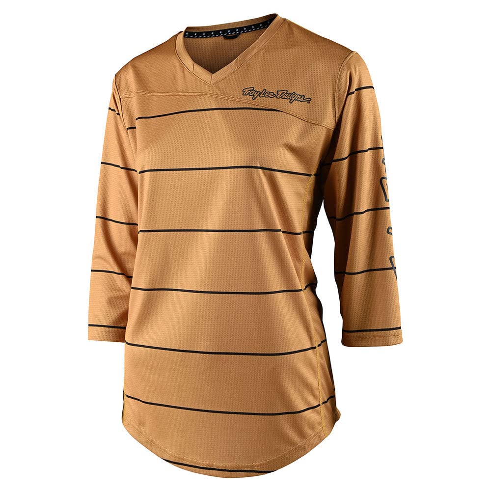 Troy Lee Designs Cycling MTB Bicycle Mountain Bike Jersey Shirt for Women, Mischief Pinestripe (Honey, Small)