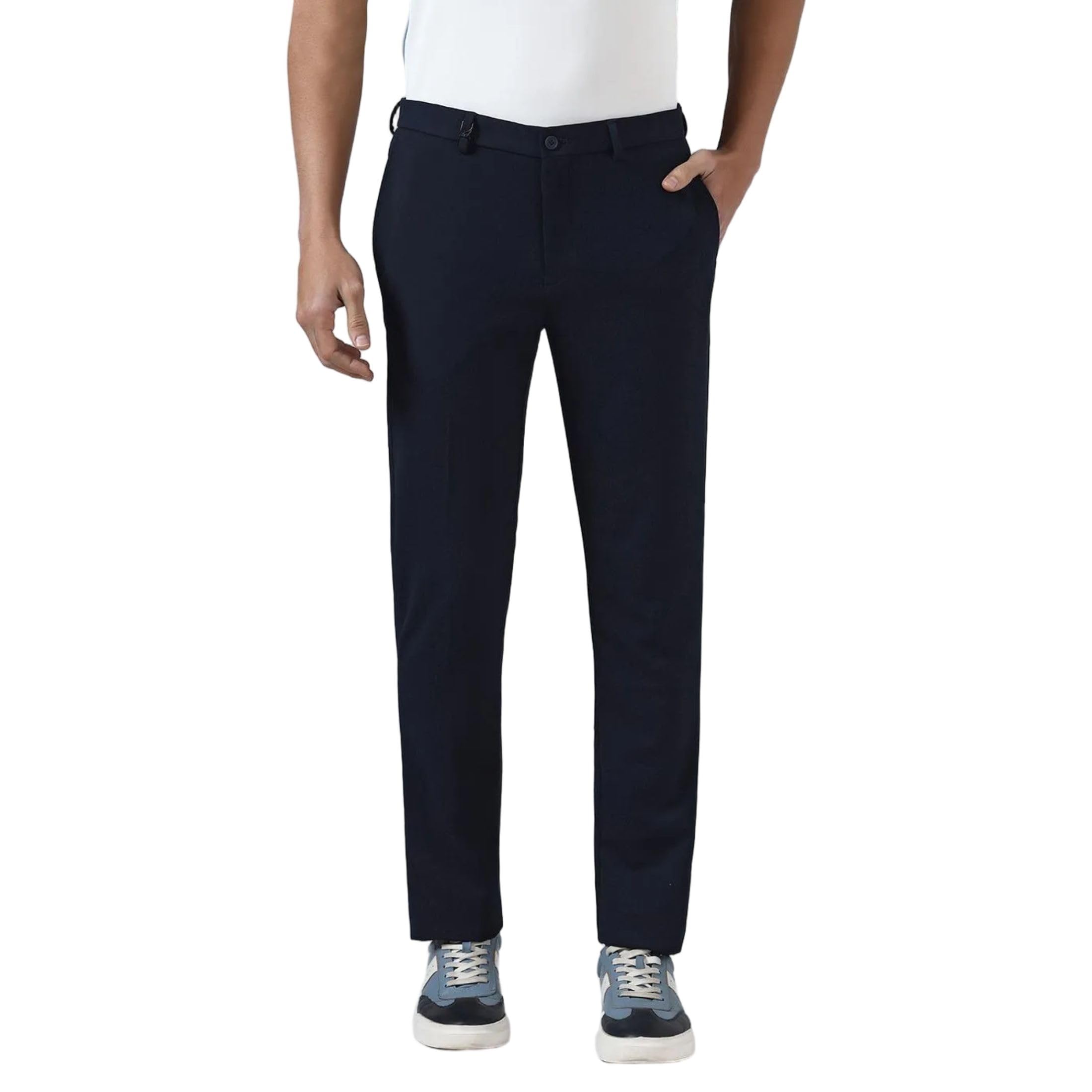 blackberrys Men's Solid Dark Brown Slim-Fit Trousers |Office Wear & Casual Wear-picture-41