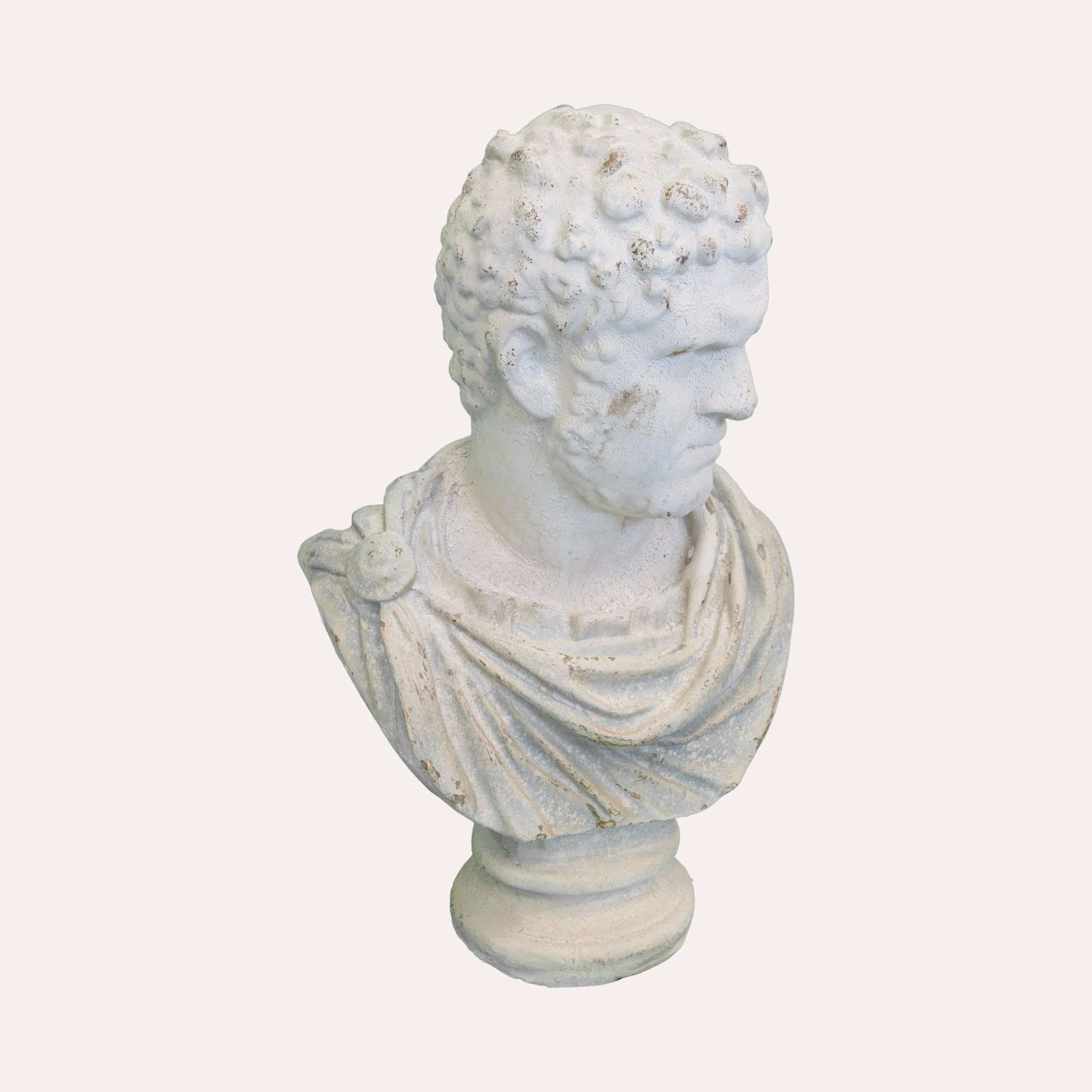 Keyhomestore - Busto decorativo romano, fabricado en resina resistente, altura 66 cm, diámetro 45 cm, ideal como adorno para muebles y estantes. Ideal para interior y exterior.
