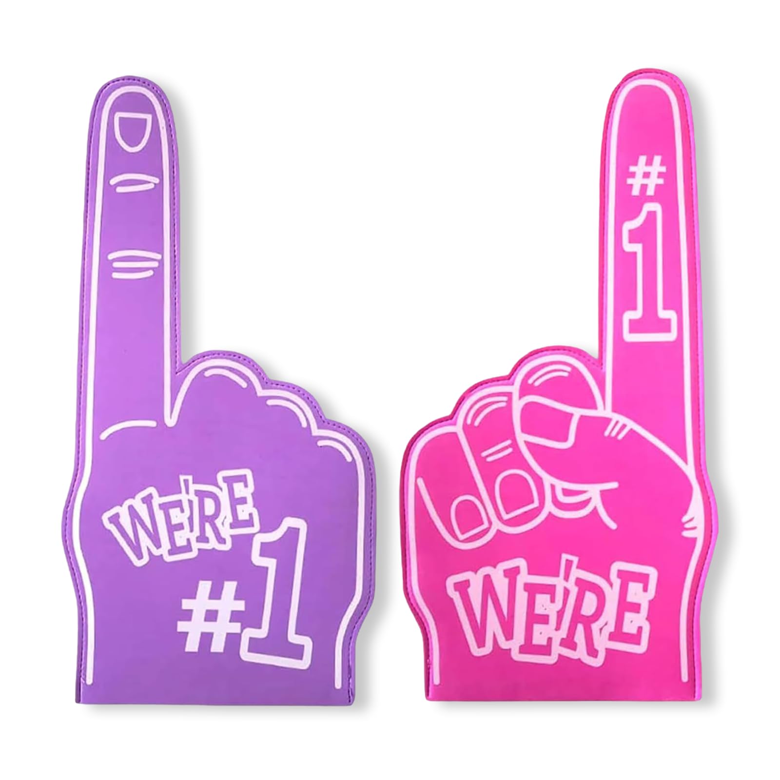 Labyrinxel 2 Pack Foam Fingers Gladiator Hand Accessories for Sports Events Parties and Celebrations