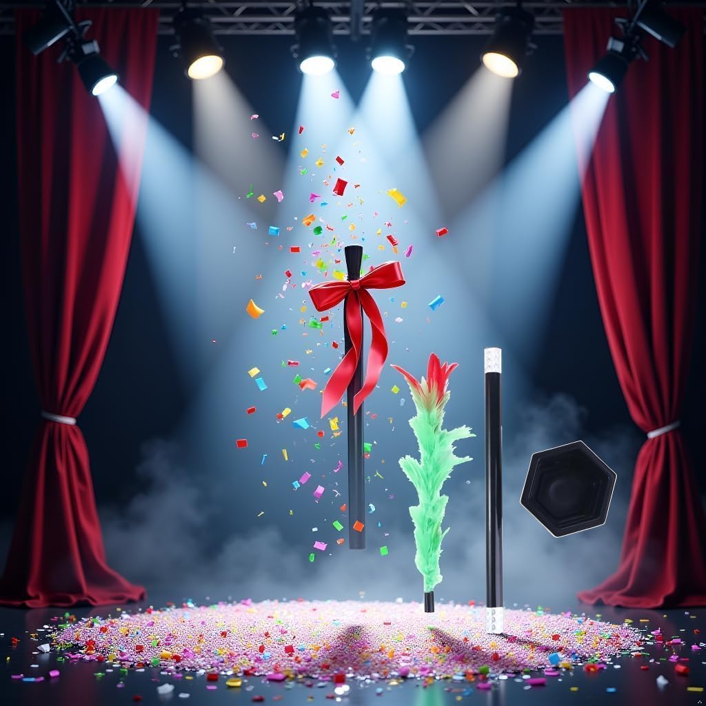 2Pcs Stick to Rose Magic Tricks Magic Wand to Flower Easy Magic Tricks Funny Toys Show Performance Prop for Adults Teenagers Magician Accessories Magic Kits and Accessories