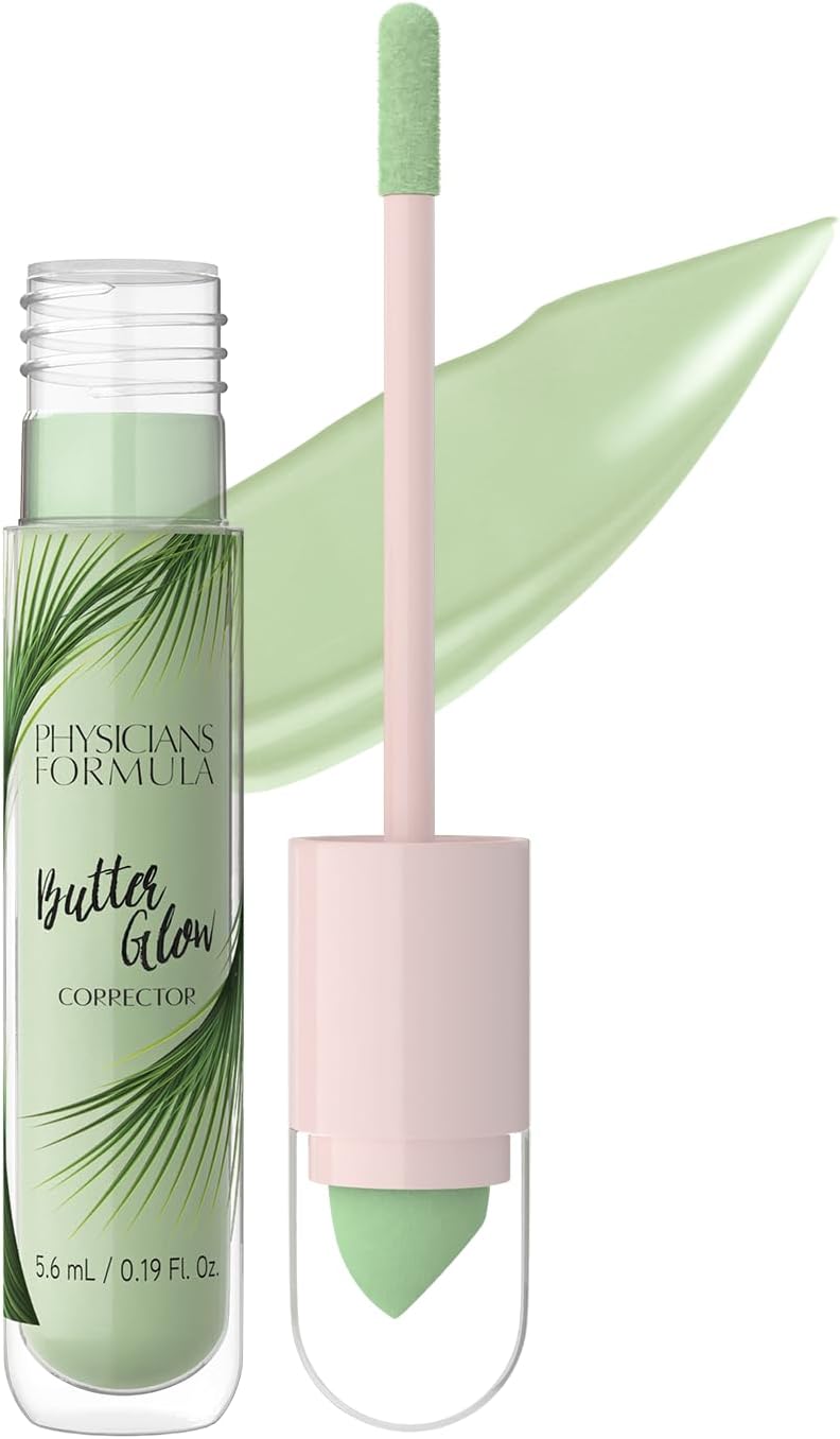 Physicians Formula Butter Glow Corrector, Lightweight Concealer with Double-Sided Applicator, with Luminous and Moisturising Ingredients, Green