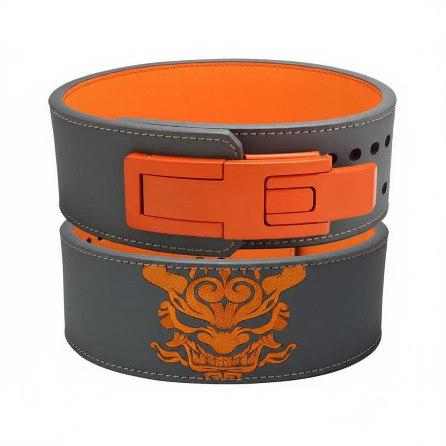 Bnf Leather Fitness Support Belt Padded Deadlift Belt Quick-Release Buckle Gym Gear Contrast Stitching, L-image-2