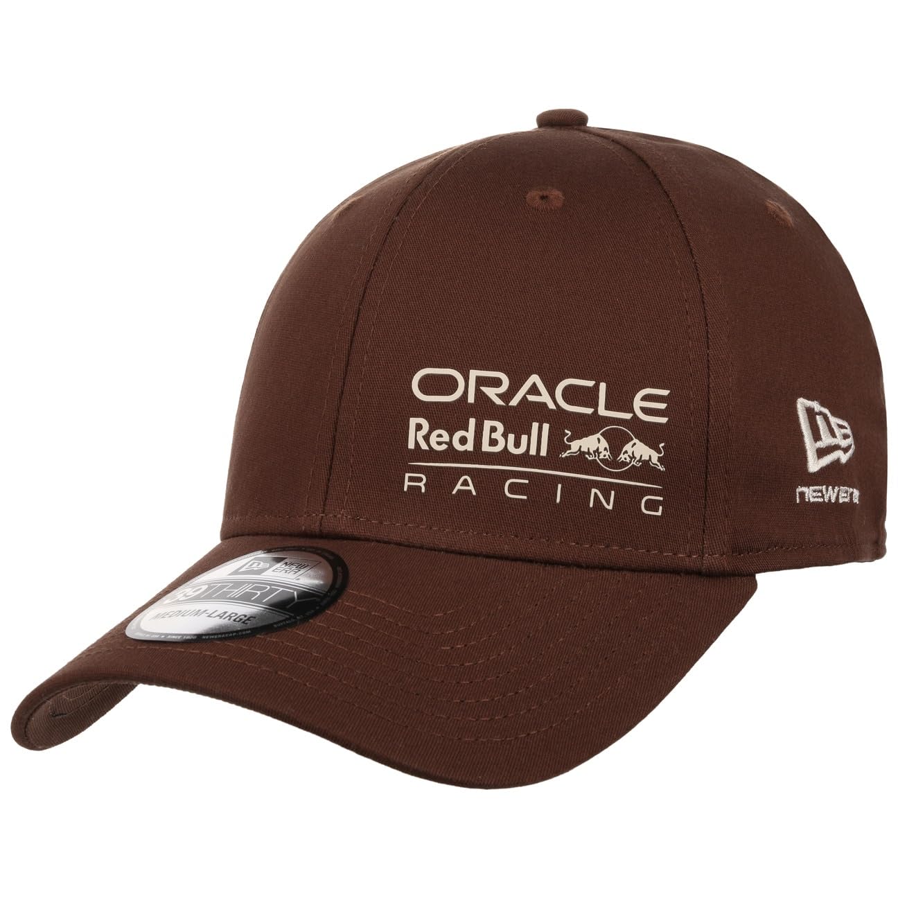 New Era Women's Brown 39Thirty Red Bull F1 Racing Capera /Men - Curved Brim Cap Baseball With Peak, Closed Back All-Season Spring Summer Autumn Winter - S/M (54-57 Cm)