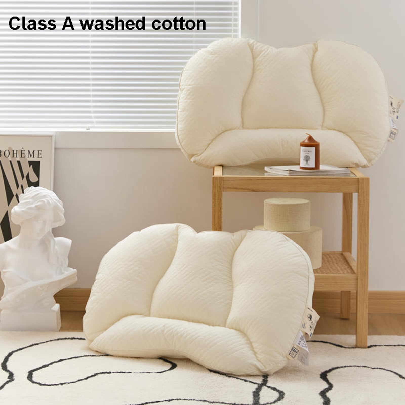 Kissen aus Sojafaser in Queen-Size, ergonomisch geformte Kissen, Luxuskissen für tiefen und erholsamen Schlaf, komfortable Unterstützung,1pcs