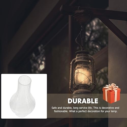 Miniatura 11 de Uonlytech Lámpara de cristal vintage para chimenea, pantalla de vidrio transparente, lámpara de pared de repuesto para lámparas de estilo vintage