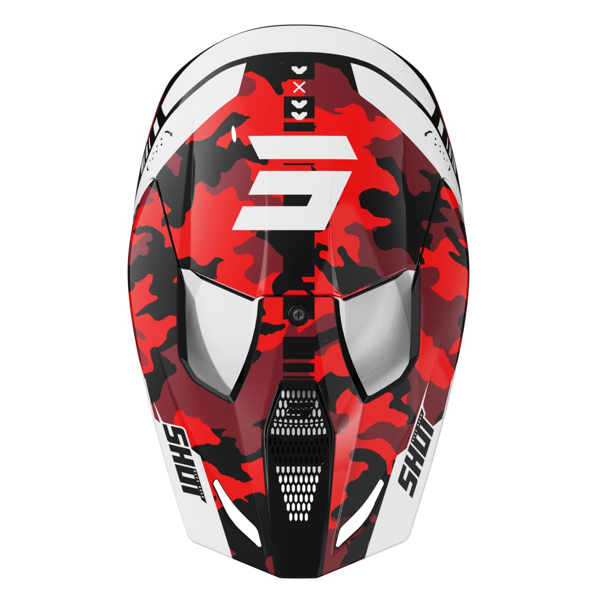 Shot Race Gear Kask motocrossowy certyfikowany ECE 22.06 – Kask crossowy z wzmocnionej skorupy SRS – 16 otworów dla efektywnego systemu wentylacji – Wyciągana wyściółka, z możliwością prania