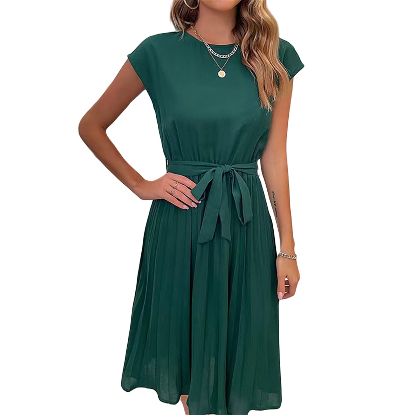 Abito Estivo Delle Donne Abiti Casuali Estate Wrap o Neck Party Fluwy Piegheggiato Linea Lungo Abito Delle Donne Abiti da Prom.., HUTALIM, a, s