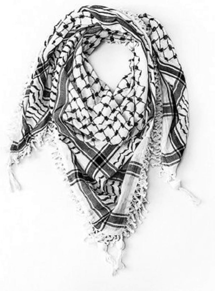 Bethlehem Gifts TM Traditional Palestinian Keffiyeh Shemagh Agal Rope from The Middle East (Black Keffiyeh)
