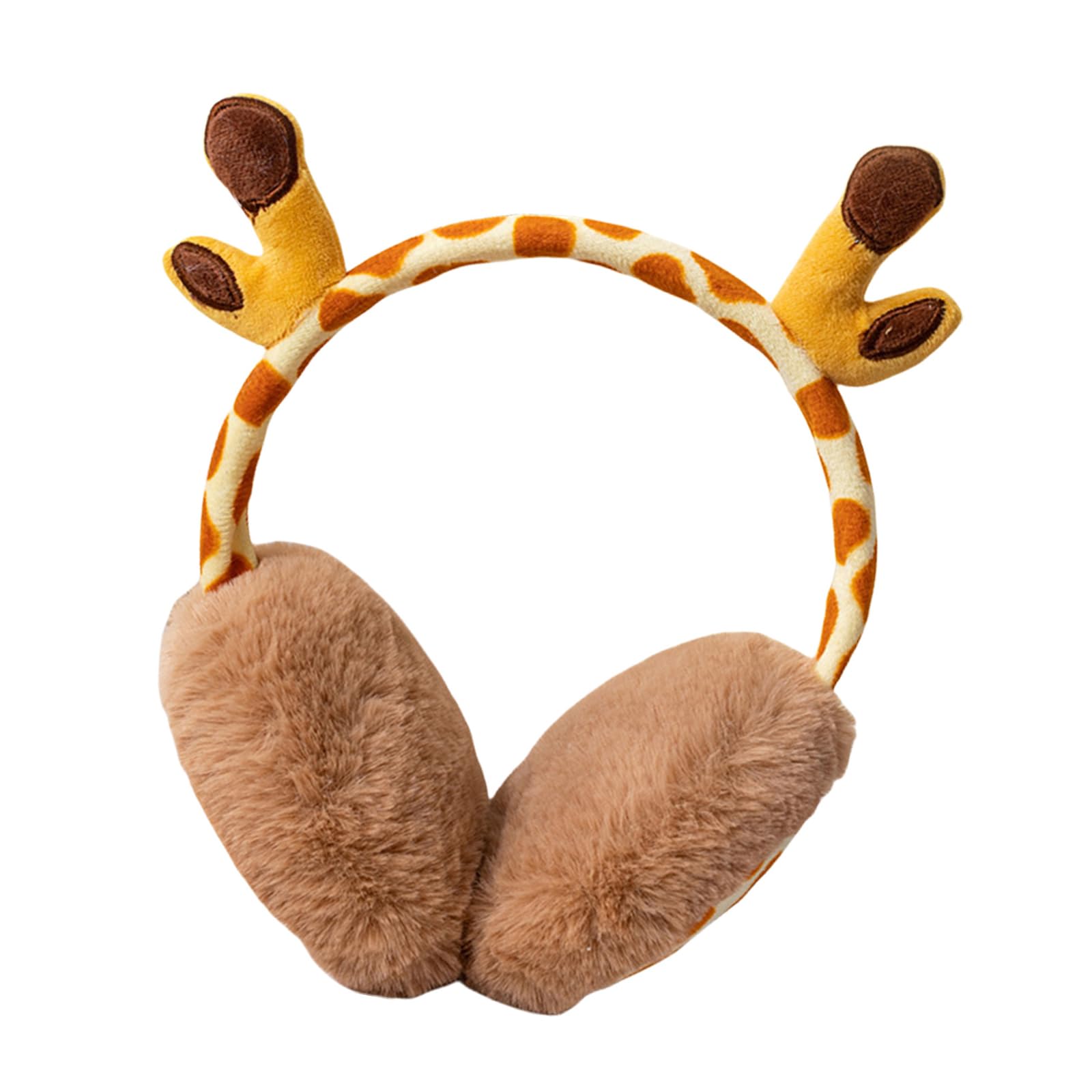 Ulijth Men's A Cartoon Giraffe Earmuffs Headwear Warm Nd Trendy Plush Ear Warmer Cold Weather Cycling Running Sports