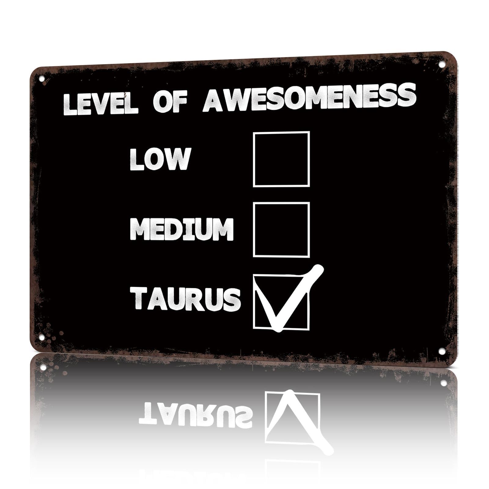 KWQDOZF Vintage Metal Signs Taurus Zodiac Joke Signs Funny Tin Sign Poster Wall Art For Home Room Bedroom Office Decor 8x12inch