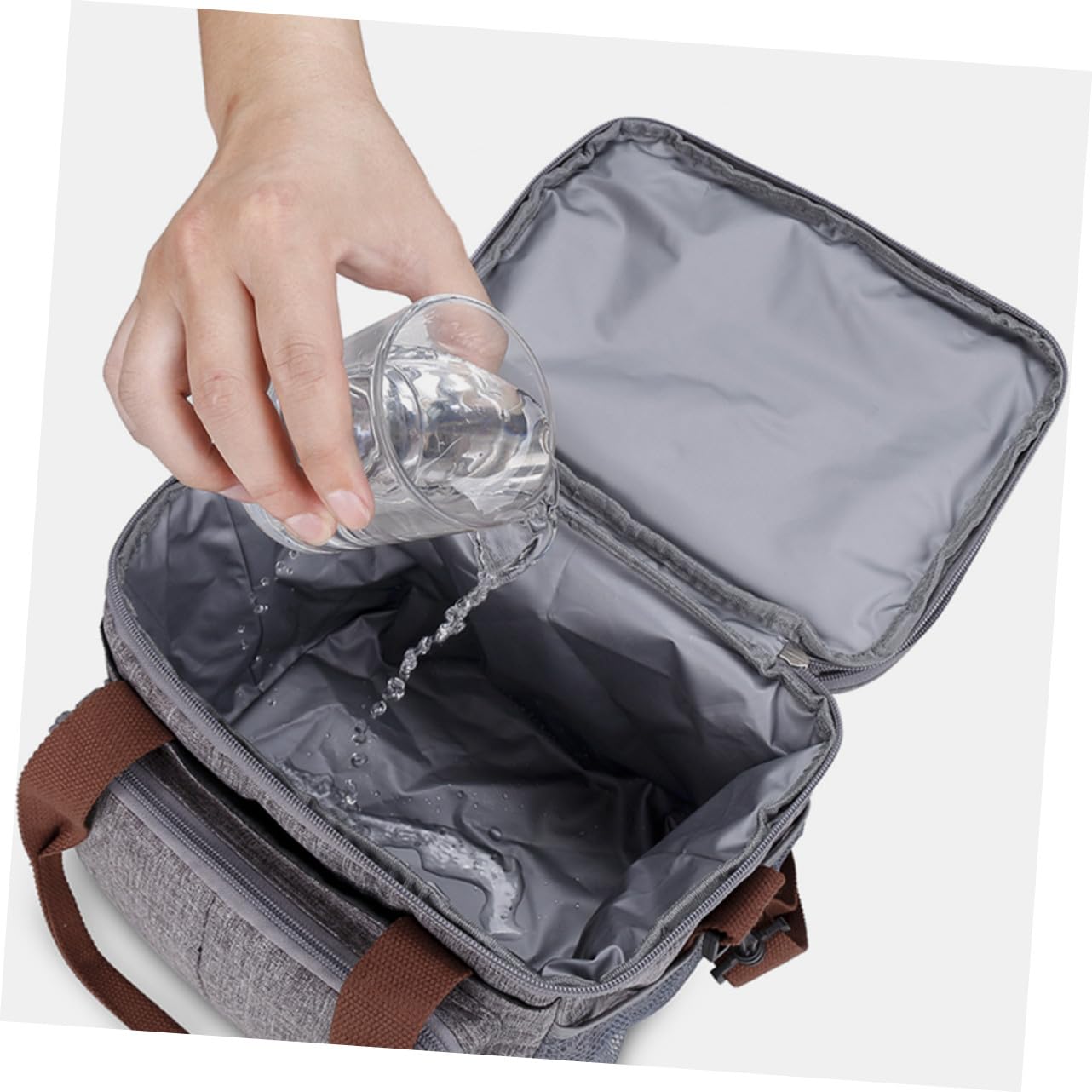 Wasserdichte Lunchtasche aus Tragbar und Leicht Groß mit Netztaschen an Beiden Seiten für Servietten und Snacks für Outdoor und Lunchbox