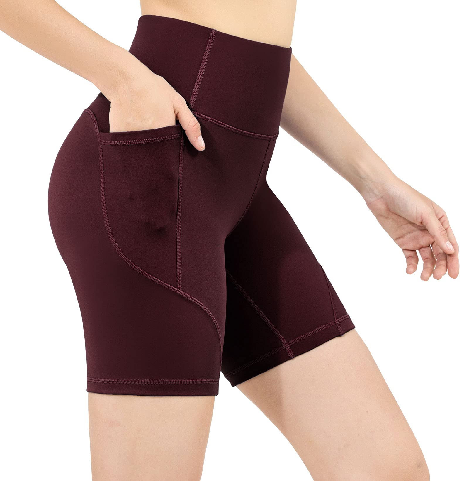 slim sennaYoga Shorts for Women Workout Running High Waist Tummy Control Biker Sports Gym Shorts with Pockets