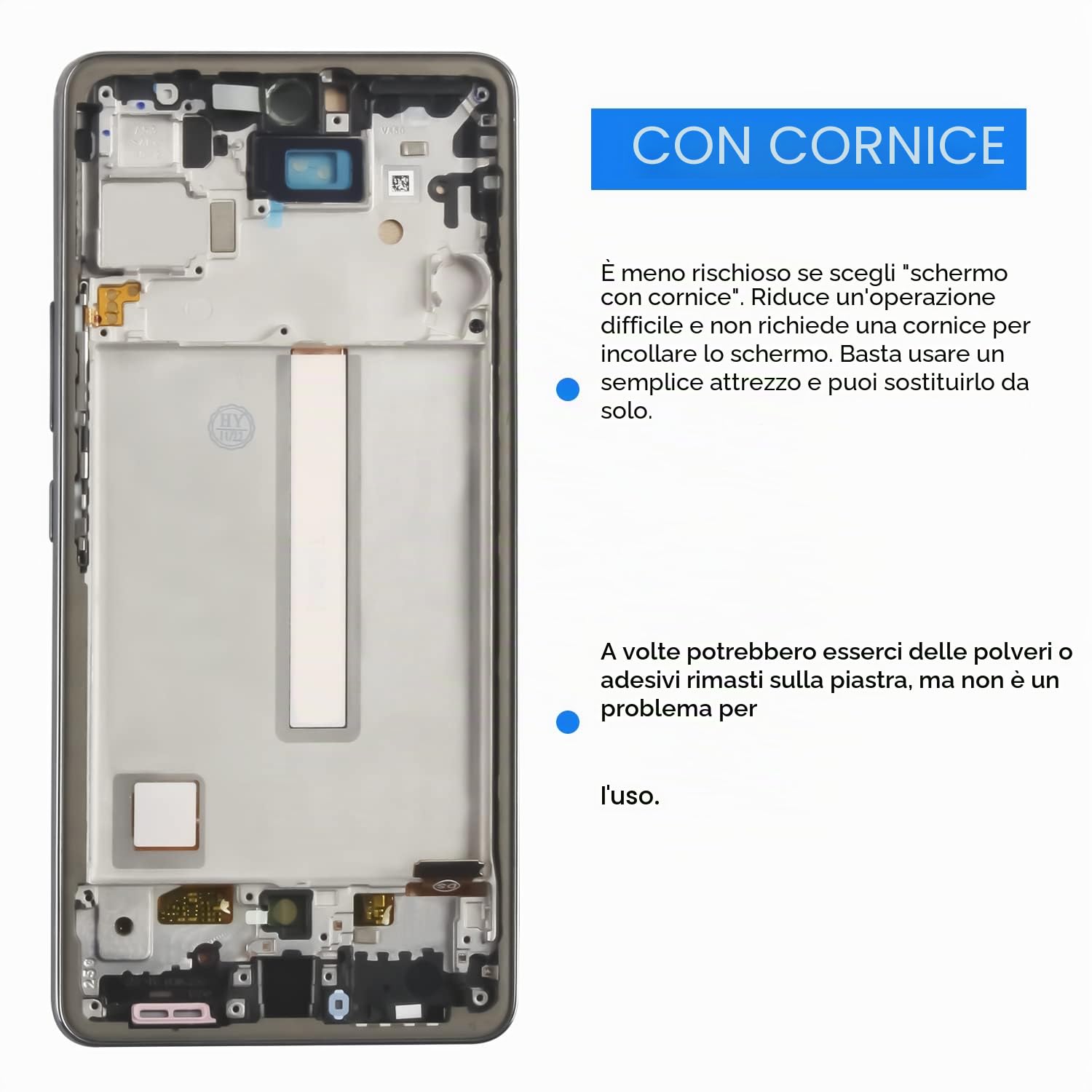 per Samsung Galaxy A53 5G Sostituzione Dello Schermo A536 SM-A536B SM-A536U Display LCD Touch Screen Digitizer Assembly INCELL Kit di Parti di Riparazione con Telaio, Non Supporta Impronte Digitali