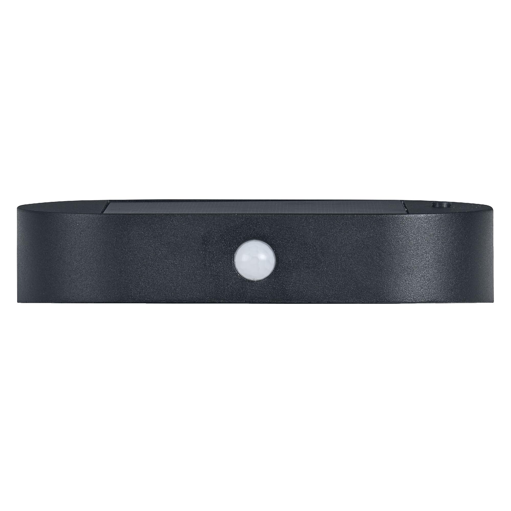 LEDVANCE ENDURA Style Oval S applique solare piccola, luce bianca calda (3000K), sensore integrato, senza alimentazione, lunga durata batteria: 30 accensioni da 60 secondi in modalità PIR, IP44, nero