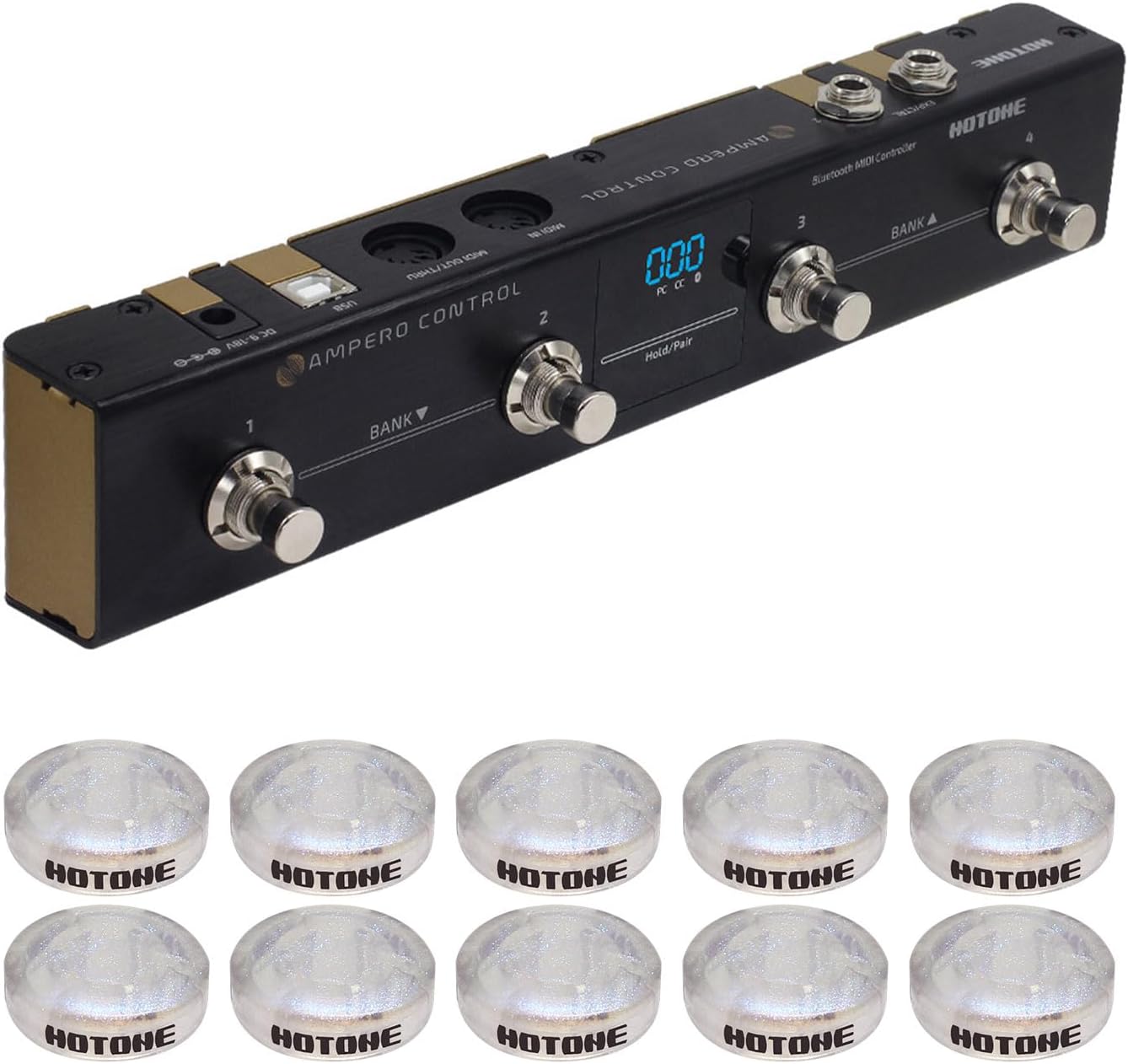 Pedal Controller MIDI Bluetooth Ampero Control 4 Buttons