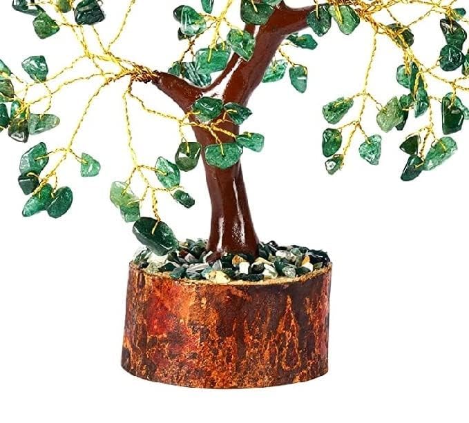 Image of Green Aventurine Crystal Tree (300 Beads) | 9-10 Inch Good Luck Showpiece for Home Decor | Gemstone Bonsai Money Tree for Wealth, Good Luck & Positive Energy |Gift Item