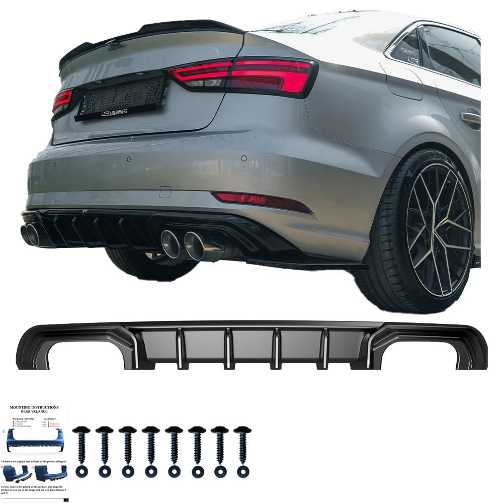 Heckdiffusor kompatibel mitAudi A3 8V FL Limo 2016–2020 Rear Valance
