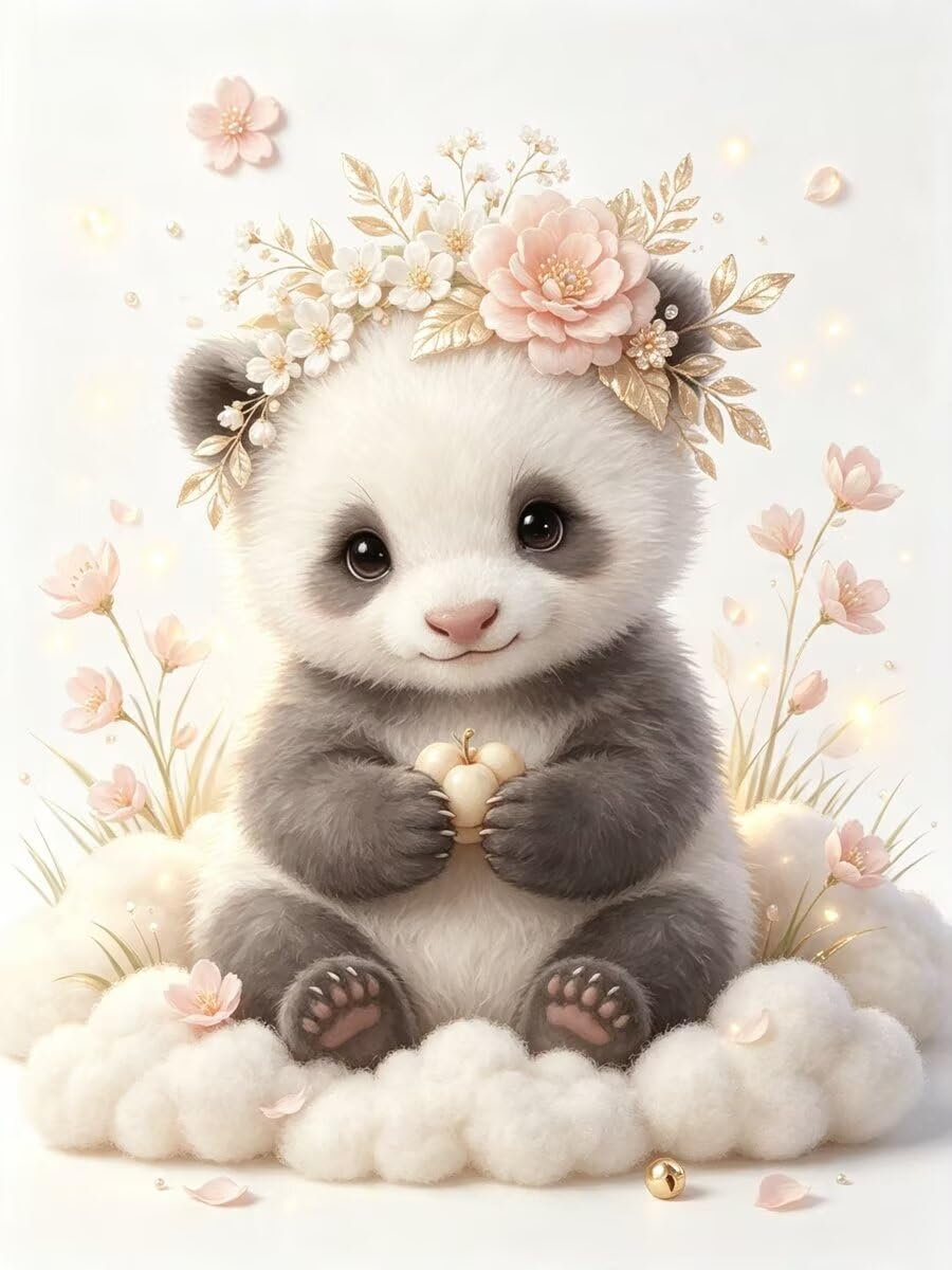 Generico 5D Diamond Painting Kit Panda Pittura Diamante DIY 60x80cm-1844