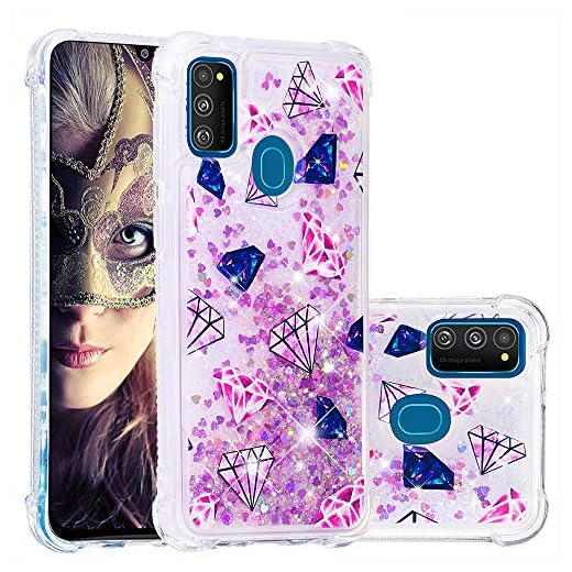 COTDINFORCA Caso para Galaxy M30S Funda,Samsung M30S Liquid Case Bling Glitter Quicksand Sparkle Floating Silicone Shockproof Phone Cover Fundas para Samsung Galaxy M30S Dreamcatcher YB.