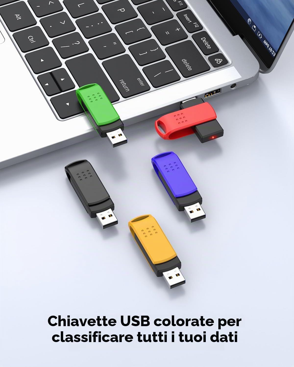 KEXIN Chiavetta USB 128GB 5 Pezzi Girevole Pendrive USB 2.0 128 GB Chiavette USB Unità Flash Memoria Stick per Archiviazione Dati