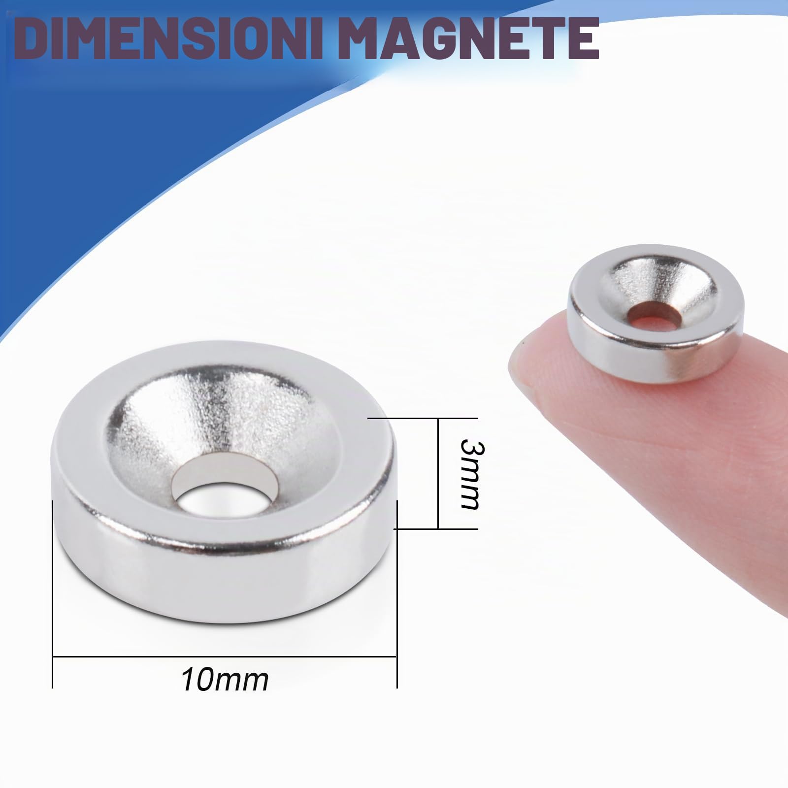 40 Magneti al Neodimio Magneti Neodimio M4 Calamite Potenti Magnete Circolare Piccole Forati Vite Rondelle Base