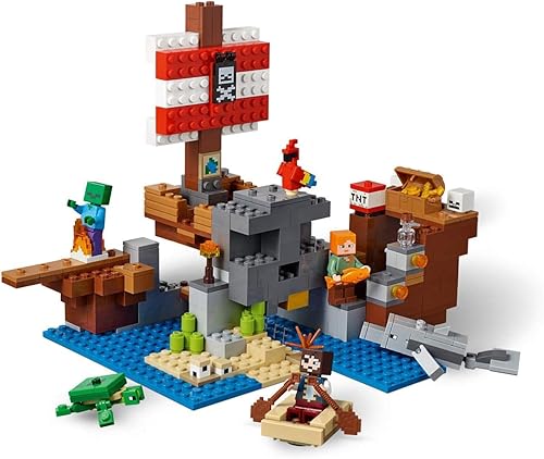 Miniatura 6 de LEGO Minecraft The Pirate Ship Adventure 21152 Kit de construcción (386 piezas)