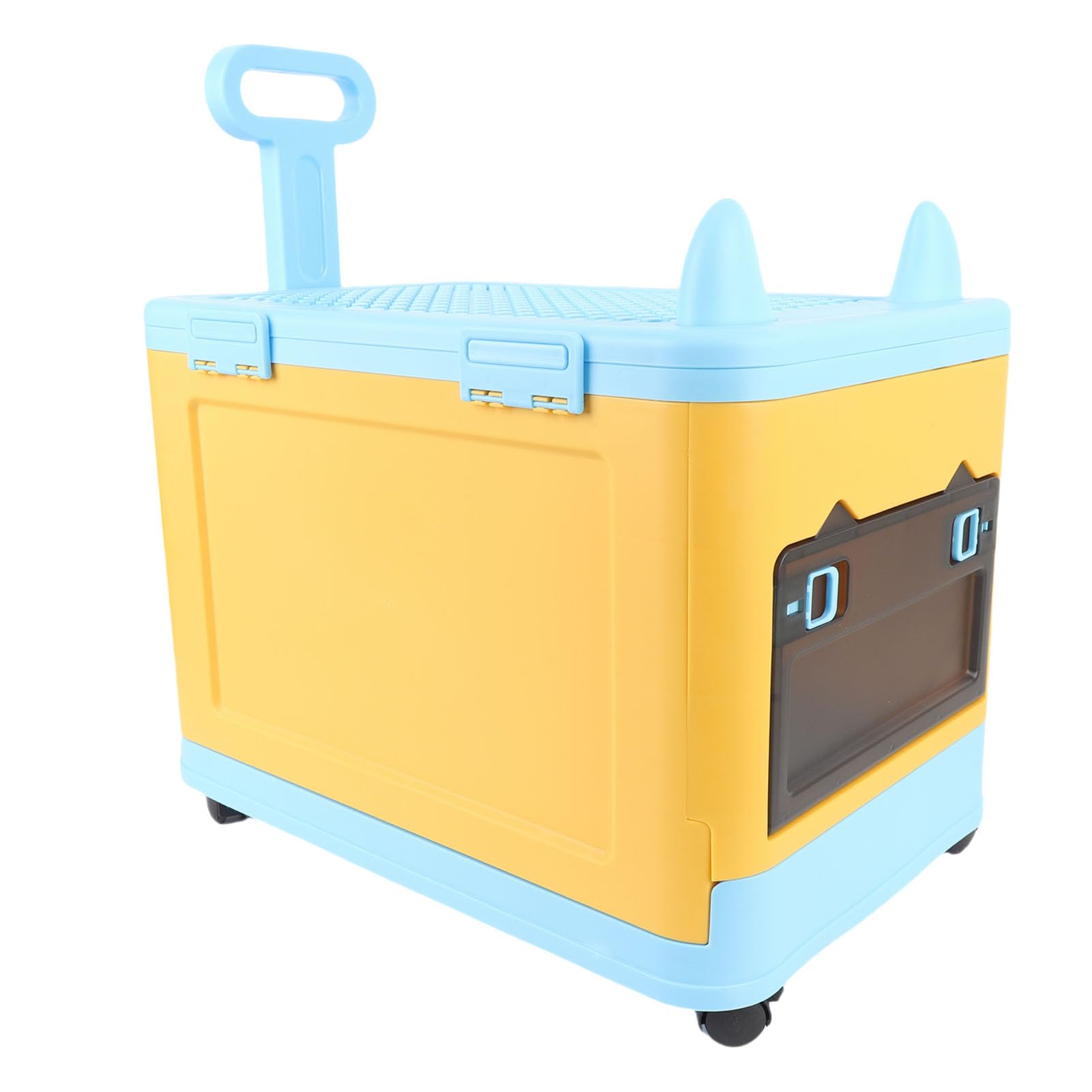 Fabater Divertido Organizador de Almacenamiento de Juguetes con Ruedas, Baúl de Juguetes Duradero para, Caja de Almacenamiento de para Habitación de Niños (Azul Amarillo)