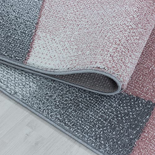 Tapis design abstrait rose 80x150 cm géométrique - 5