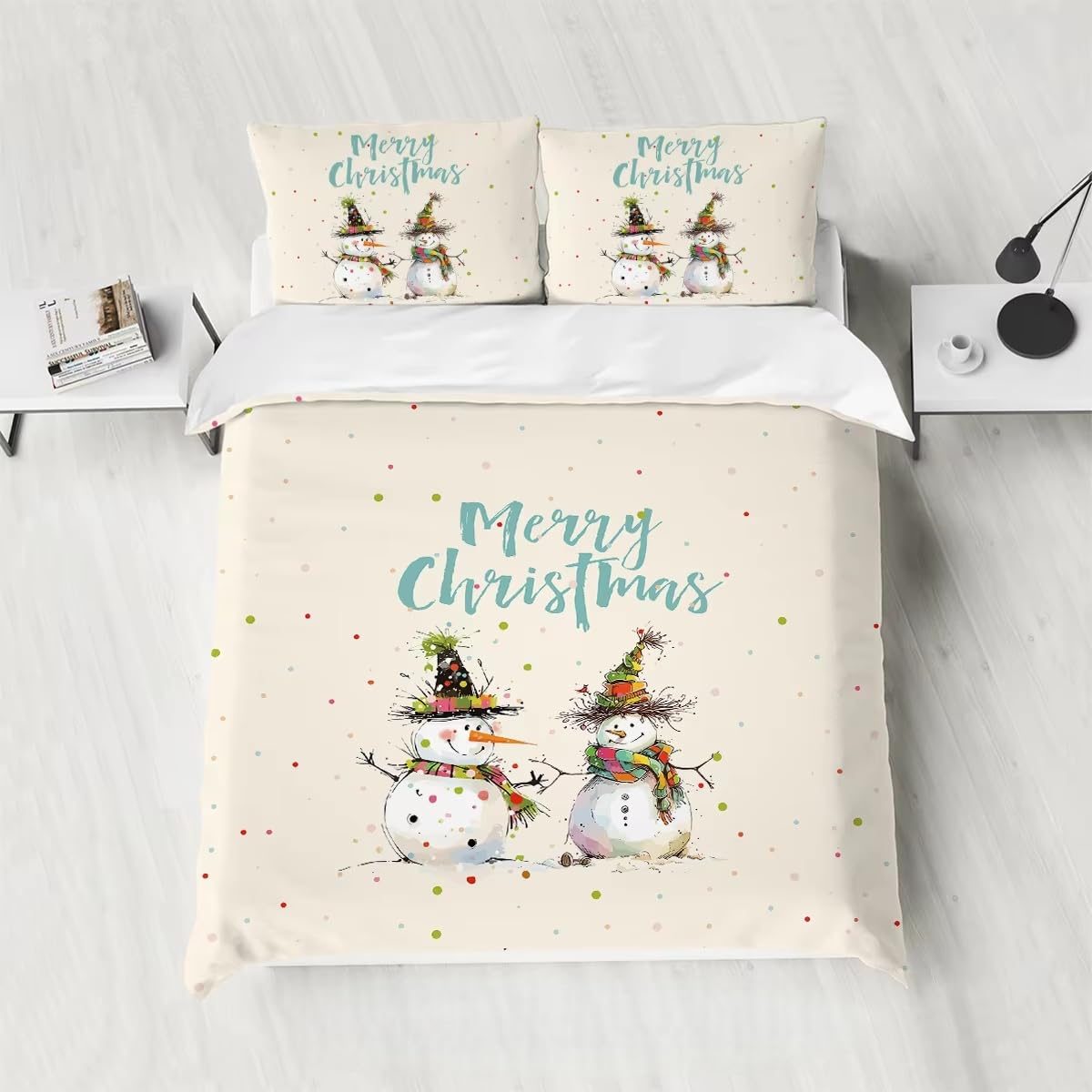 Housse de couette Noël 240x220 bonhomme de neige pour une ambiance de fêtes en famille