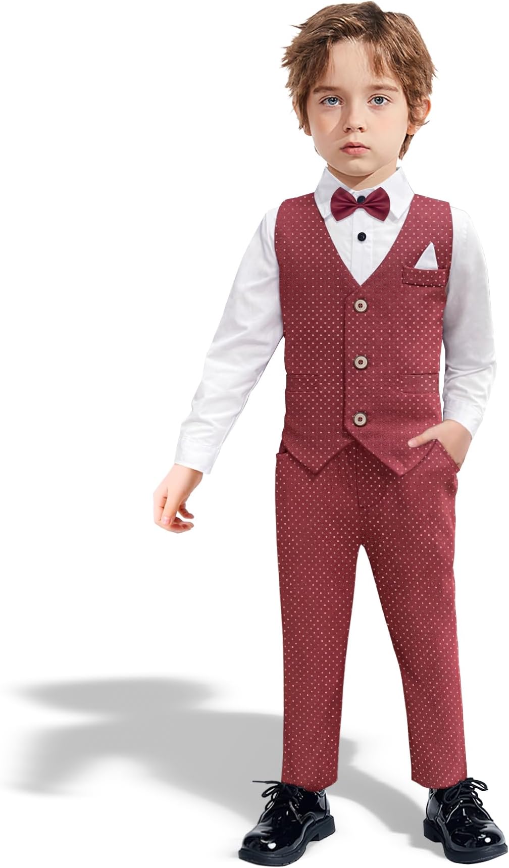 Nwada 4 Piece Boy Suits Boys Wedding Suit Page Boy Party Prom Formal Tuxedo Suits 3-4 Years