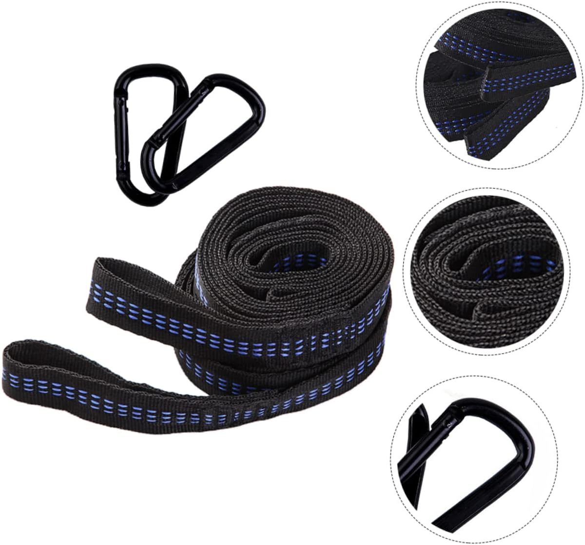 Happyyami 2 Sets Hammock Strap Outdoor Gear Hammock Hanging Kit Hammock Tree Swing Kit Swing Fixed Straps Amacas Baby Swings for Outside Hammock Fixed Buckle Strap Simple Polyester Supplies