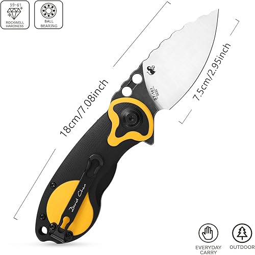 Miniatura 9 de Sitivien ST161 - Cuchillo de bolsillo plegable, hoja de acero DC53 con mango G10, cuchillo de herramienta EDC de la serie del zodiaco chino para