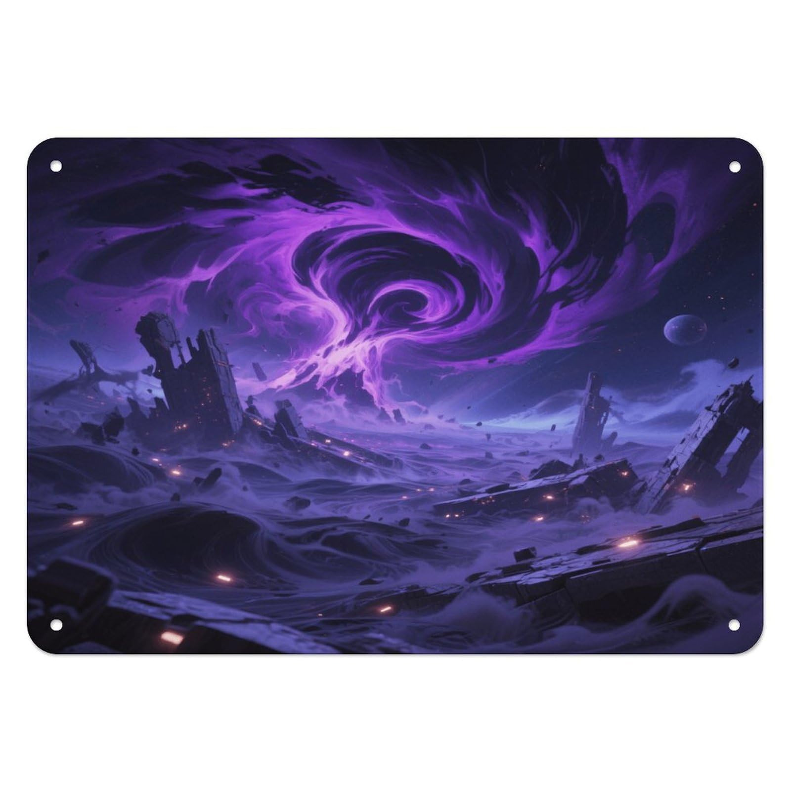 Fekiloot Style Interstellar Ruins Wall Decor Iron Painting Metal Sign