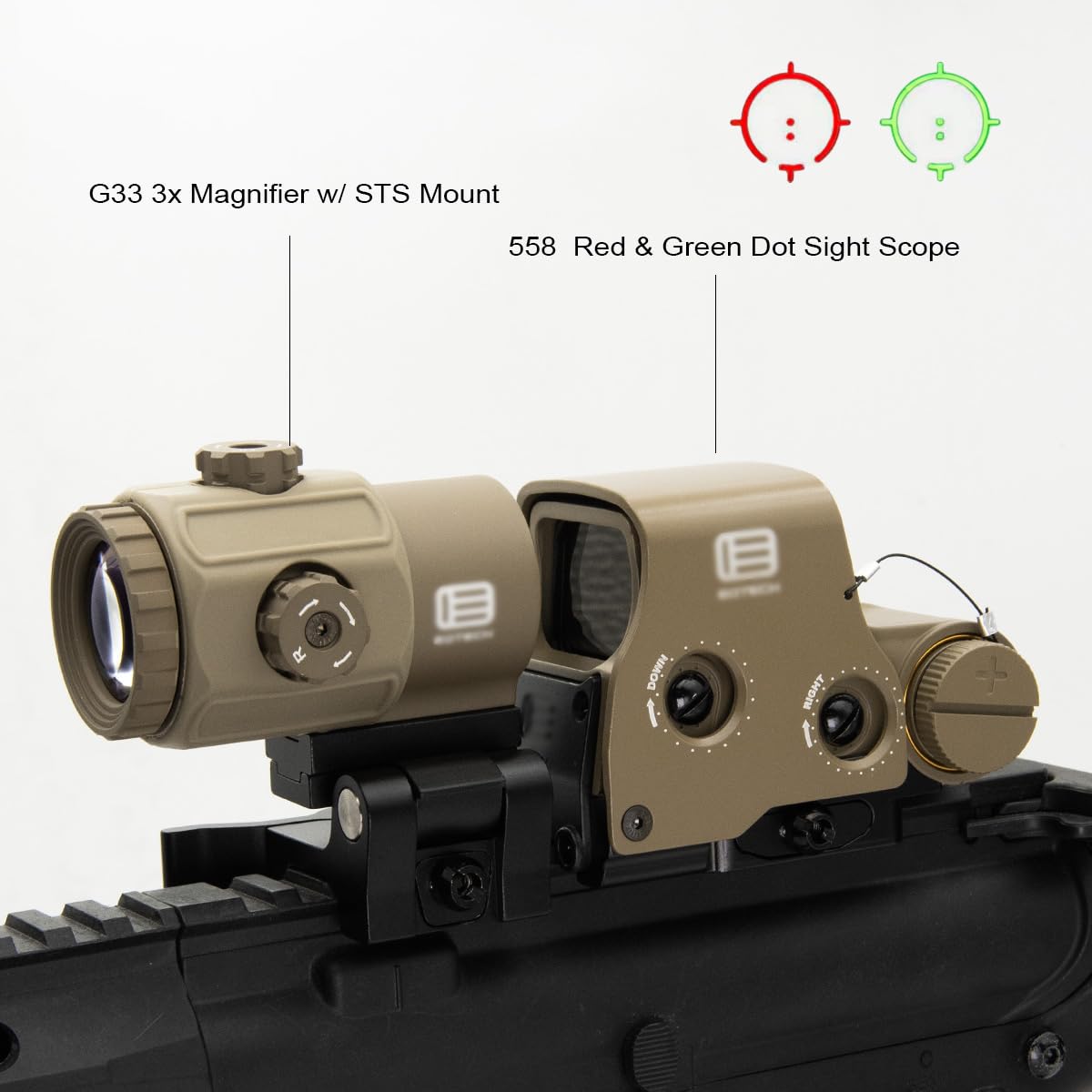 EOTech 558EO EXPS3 タイプレプリカ マグニファイアx3 セット Amazon.co.jp: 最新改良レンズ EO EXPS3 558 G43タイプセット レプリカ