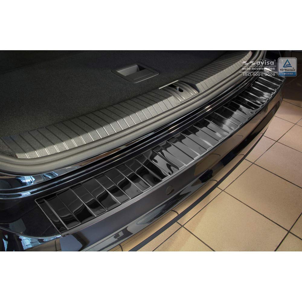 Avisa 2/51023 Rear Sill Cover Stainless Steel Black / Chrome for Volkswagen Touran III 2015-'Ribs'