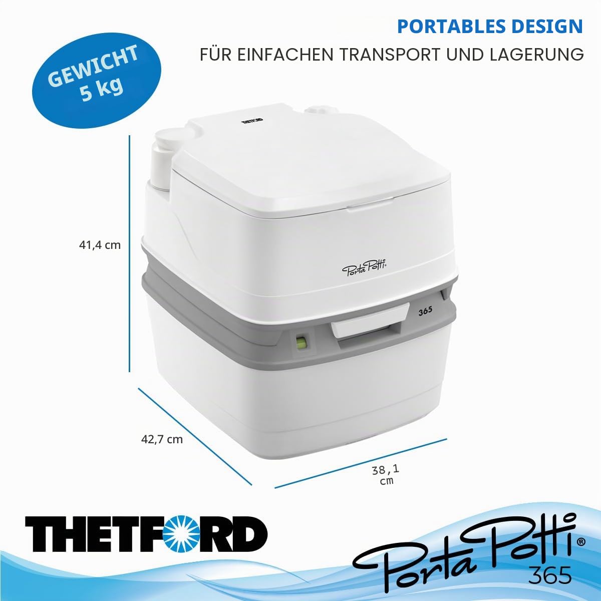 Thetford 92820 Porta Potti 365 Toilette Portatili Qube, weiß, 414 x 383 x 427 mm