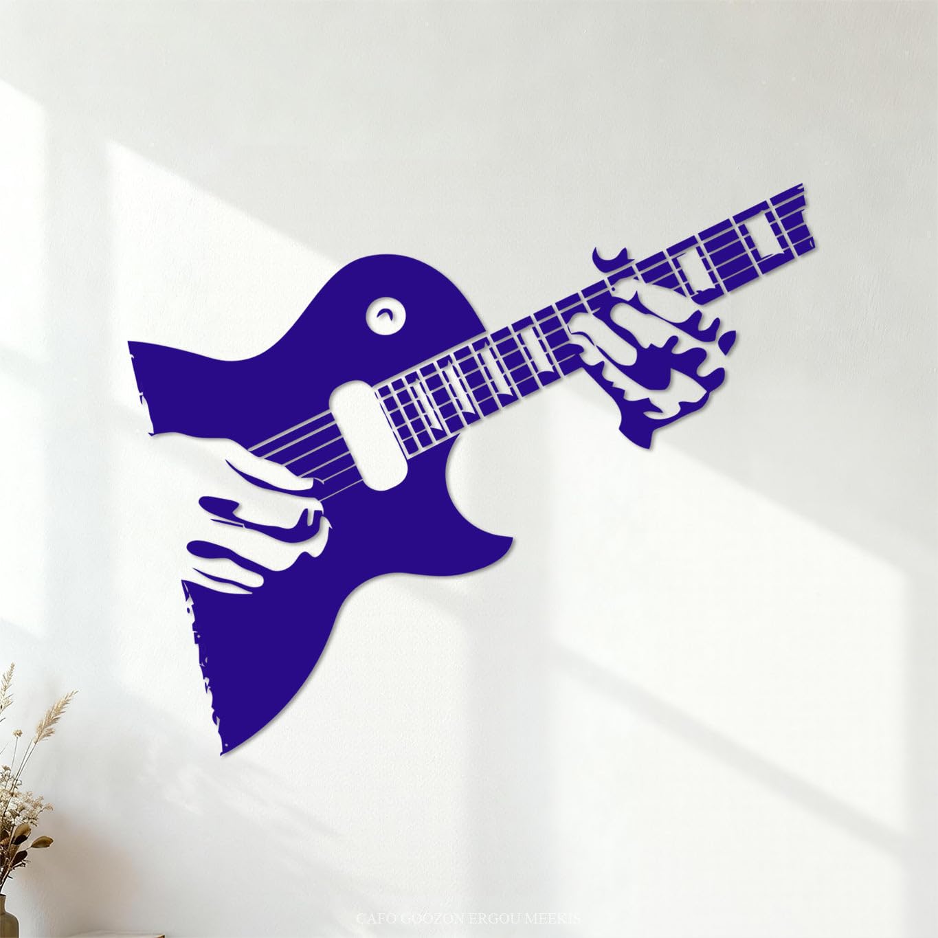 Wall Decals Guitar Music Rock Star 68x81.7cm Self Adhesive DarkBlue